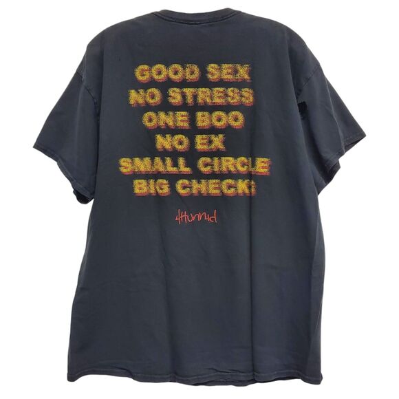 4 Hunnid Other - 4HUNNID YG Shirt Mens Large Black Graphic Spell Out Crewneck Hip Hop Tour Merch